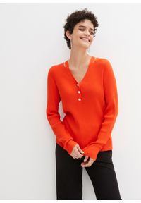 bonprix - Sweter z wycięciami. Kolor: pomarańczowy #1