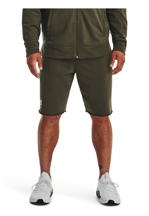 Under Armour Szorty sportowe UA RIVAL TERRY SHORT 1361631 Khaki Regular Fit. Kolor: brązowy. Styl: sportowy