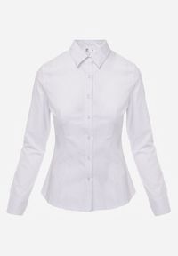 Renee - Biała Klasyczna Koszula Zapinana na Guziki Vikria. Okazja: na co dzień, na randkę. Kolor: biały. Materiał: jeans. Długość rękawa: długi rękaw. Długość: długie. Wzór: aplikacja. Styl: klasyczny #6