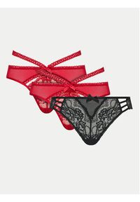 Hunkemöller Komplet 3 par fig brazylijskich 300280 Czerwony. Kolor: czerwony. Materiał: syntetyk #4