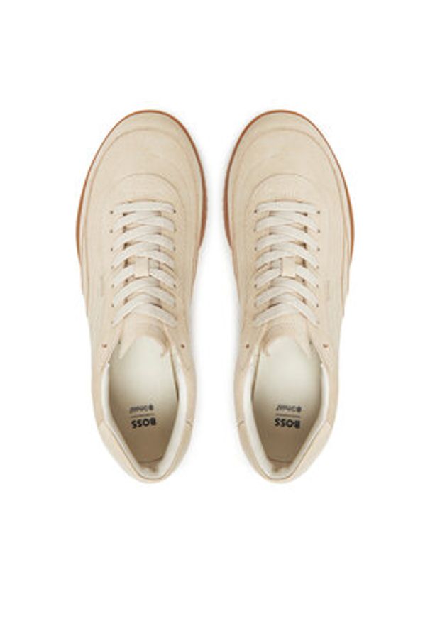 BOSS Sneakersy Careton 50548707 Beżowy. Kolor: beżowy. Materiał: zamsz, skóra