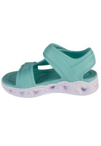 skechers - Sandały dziewczęce, Heart Lights Sandal - Always Flashy. Kolor: zielony