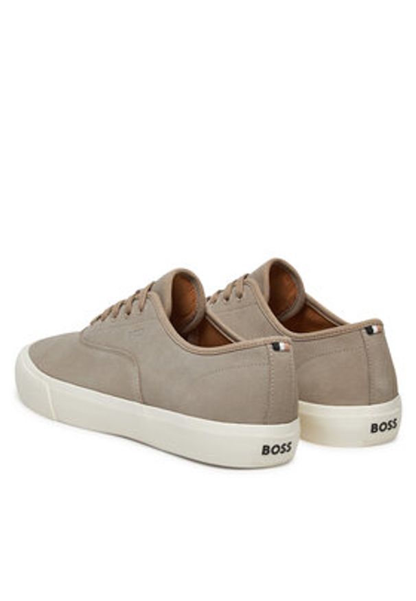 BOSS Tenisówki Aiden 50542098 Beżowy. Kolor: beżowy. Materiał: zamsz, skóra