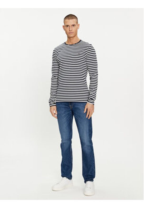 TOMMY HILFIGER - Tommy Hilfiger Longsleeve MW0MW10804 Granatowy Slim Fit. Kolor: niebieski. Materiał: bawełna. Długość rękawa: długi rękaw