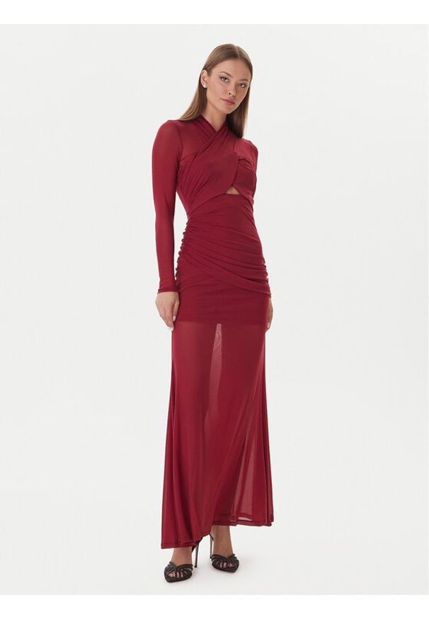 BARDOT - Bardot Sukienka wieczorowa Veria 59987DB Bordowy Regular Fit. Kolor: czerwony. Materiał: syntetyk. Styl: wizytowy