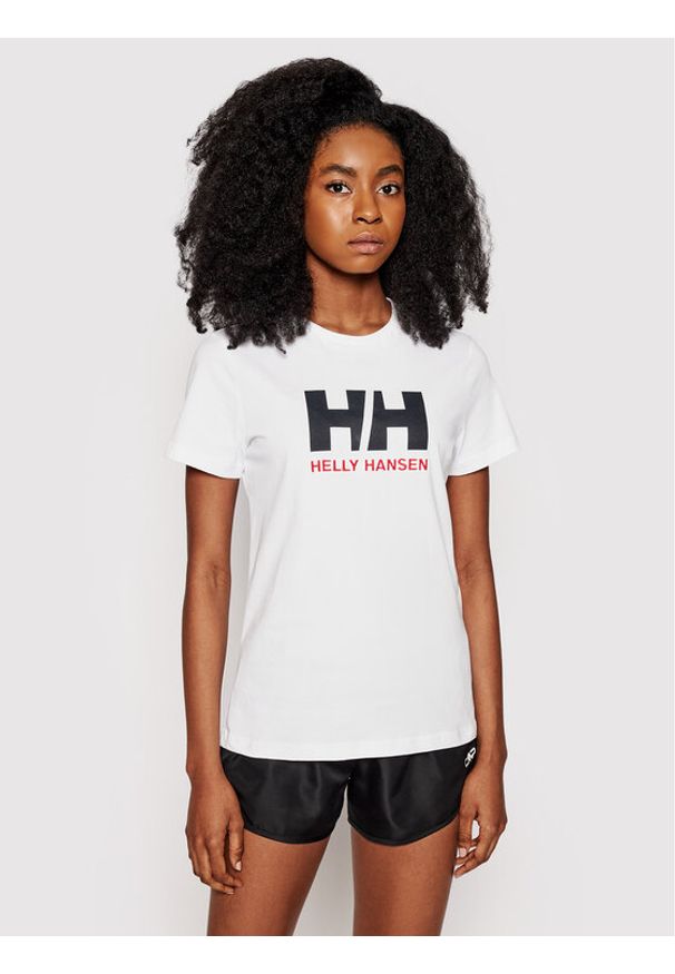 Helly Hansen T-Shirt Logo 34112 Biały Classic Fit. Kolor: biały. Materiał: bawełna