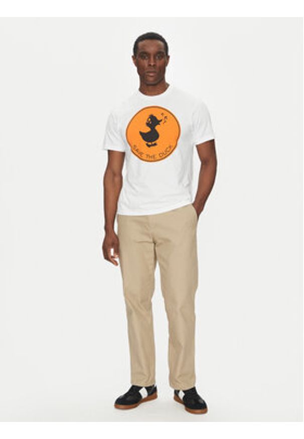 Save The Duck T-Shirt DT0825M BESY20 Biały Regular Fit. Kolor: biały. Materiał: bawełna