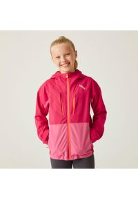 Regatta - Highton V dziecięca kurtka przeciwdeszczowa. Kolor: różowy. Materiał: materiał #1