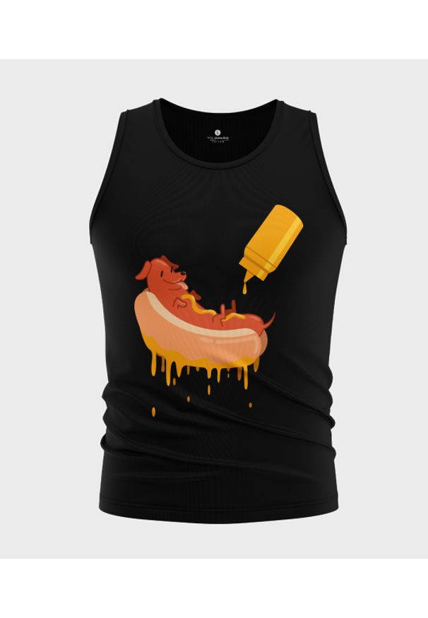 MegaKoszulki - Koszulka męska bez rękawów Hot dog. Materiał: bawełna. Długość rękawa: bez rękawów