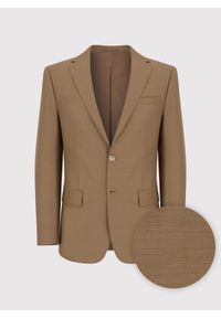 Pako Lorente - PAKO LORENTE – Jasnobrązowa garniturowa marynarka męska z wełną. Kolor: brązowy. Materiał: wełna. Styl: elegancki #7