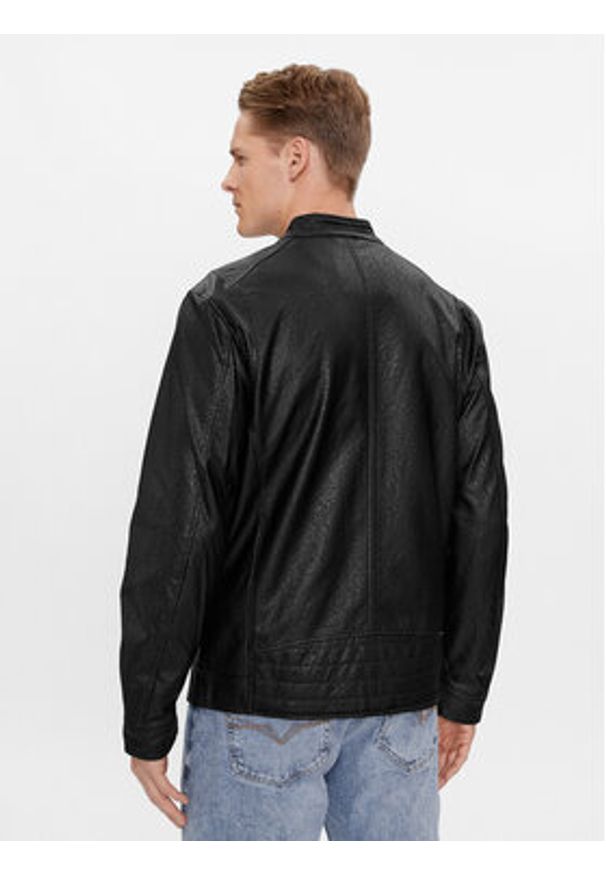 Guess Kurtka z imitacji skóry M4RL08 WFW30 Czarny Regular Fit. Kolor: czarny. Materiał: skóra