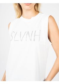 Silvian Heach T-Shirt | PGP22127TS | Kobieta | Biały. Kolor: biały. Materiał: bawełna. Długość rękawa: bez rękawów. Wzór: nadruk, aplikacja #3