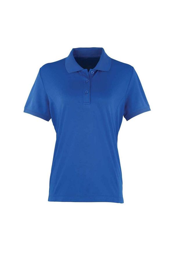PREMIER - Damska Koszulka Polo Coolchecker. Typ kołnierza: polo. Kolor: niebieski