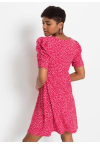 Sukienka z dżerseju bonprix różowy magenta w kwiaty. Kolor: różowy. Materiał: jersey. Wzór: kwiaty. Sezon: lato #3