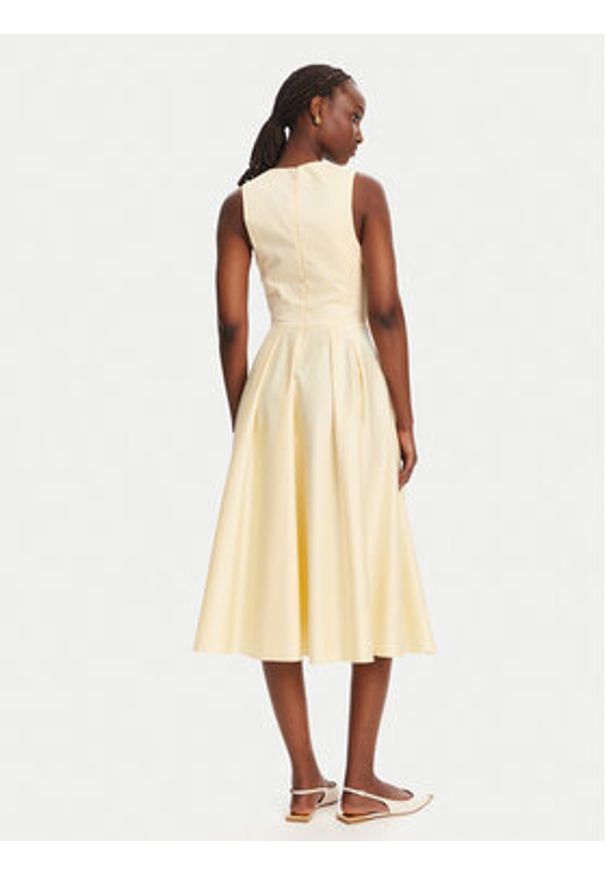 Elisabetta Franchi Sukienka koktajlowa ABT5252E2 DC7 Żółty Regular Fit. Kolor: żółty. Materiał: bawełna. Styl: wizytowy