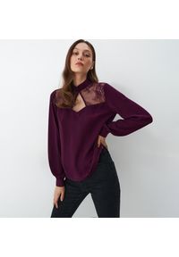 Mohito - Bluzka z wycięciem przy dekolcie - Fioletowy. Kolor: fioletowy #1
