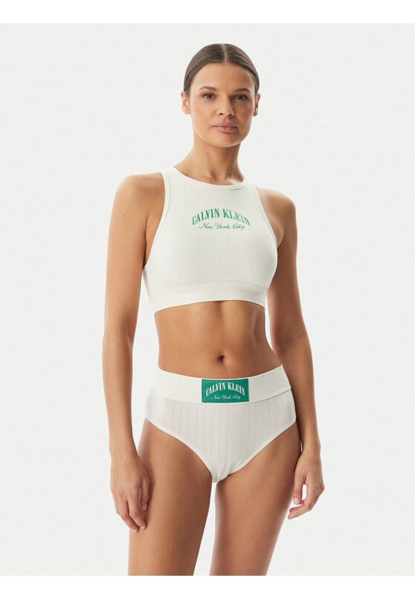 Calvin Klein Underwear Top LV00QF8707 Kremowy. Kolor: kremowy. Materiał: bawełna