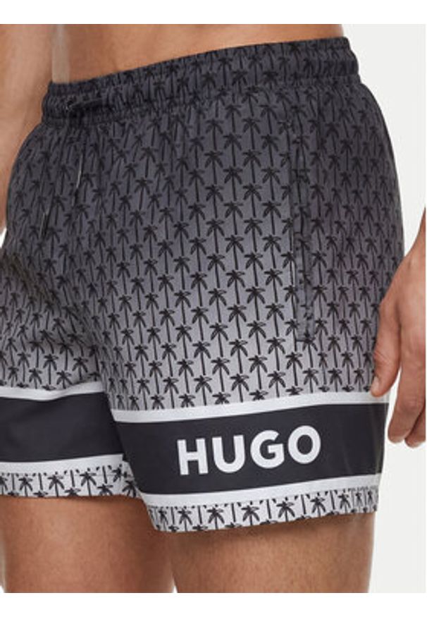 Hugo - HUGO Szorty kąpielowe Palms 50561097 Szary Regular Fit. Kolor: szary. Materiał: syntetyk