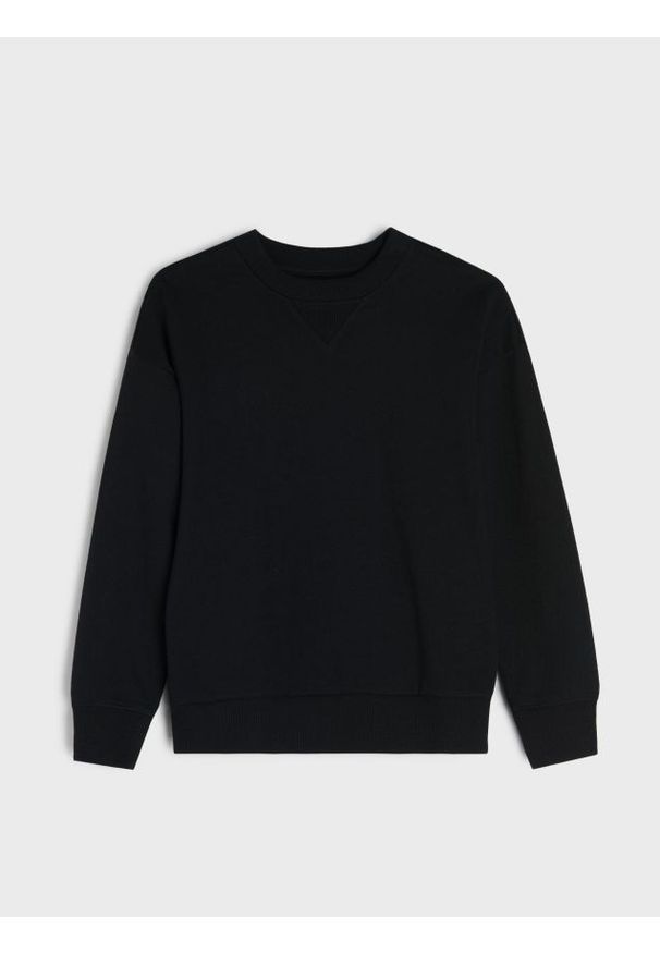 Sinsay - Bluza crewneck - czarny. Kolor: czarny
