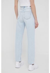 Calvin Klein Jeans jeansy damskie high waist. Stan: podwyższony. Kolor: niebieski