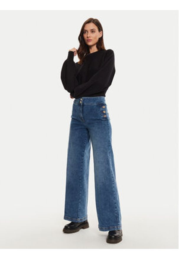 Silvian Heach Jeansy Galta GPA24261JE Niebieski Wide Leg. Kolor: niebieski