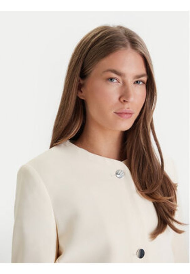 Calvin Klein Marynarka Lux Crepe Lady LV044F418G Żółty Regular Fit. Kolor: żółty. Materiał: syntetyk