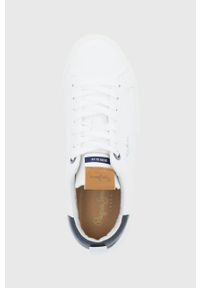 Pepe Jeans buty skórzane Yogi Original kolor biały. Nosek buta: okrągły. Zapięcie: sznurówki. Kolor: biały. Materiał: skóra. Obcas: na obcasie. Wysokość obcasa: niski