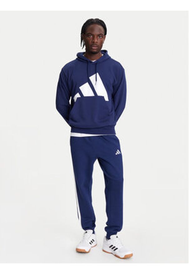 Adidas - adidas Bluza Essentials Big Logo JE8890 Granatowy Regular Fit. Kolor: niebieski. Materiał: bawełna