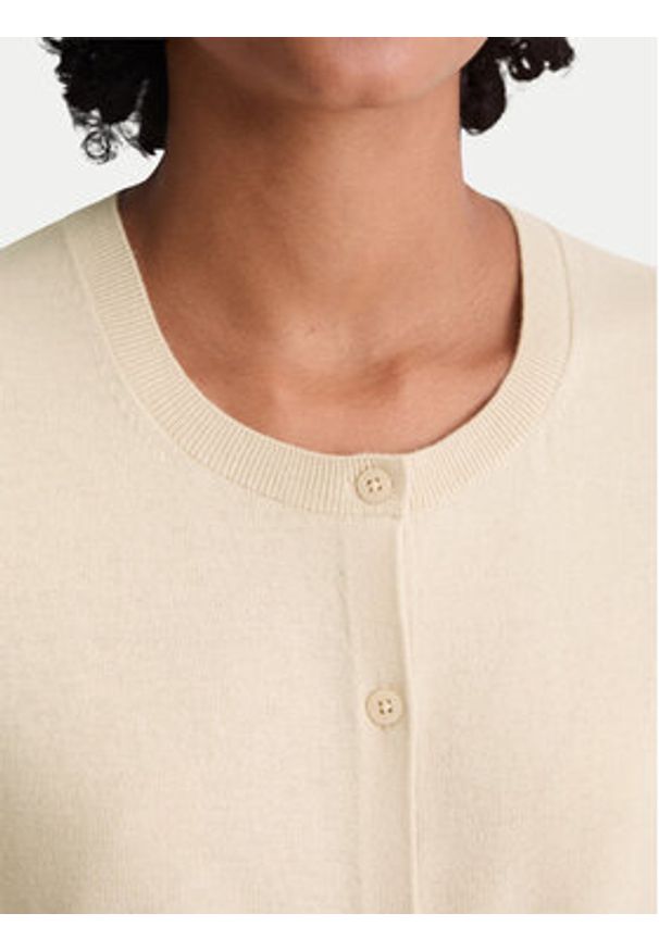 Marc O'Polo Kardigan 509 5118 61085 Beżowy Slim Fit. Typ kołnierza: polo. Kolor: beżowy. Materiał: wiskoza