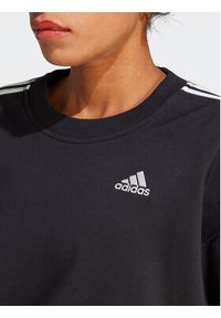 Adidas - adidas Bluza Essentials 3-Stripes Crop Sweatshirt HR4926 Czarny Loose Fit. Kolor: czarny. Materiał: bawełna #2