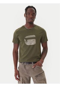 G-Star RAW - G-Star Raw T-Shirt Finger Print Burger D26041-C506 Zielony ciemny Regular Fit. Kolor: zielony. Materiał: bawełna. Wzór: nadruk #1
