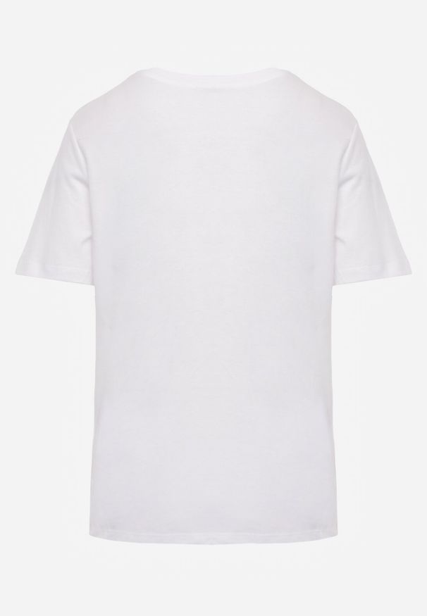 Born2be - Biały T-shirt Keatris. Kolor: biały. Materiał: bawełna, dzianina. Długość rękawa: krótki rękaw. Długość: krótkie