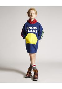 DSQUARED2 KIDS - Bawełniana sukienka z kapturem 4-16 lat. Typ kołnierza: kaptur. Kolor: czerwony. Materiał: bawełna. Długość rękawa: długi rękaw. Wzór: kolorowy, nadruk. Sezon: lato #4