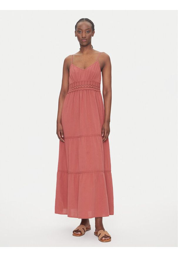 Vero Moda Sukienka letnia Quincy 10324588 Czerwony Regular Fit. Kolor: czerwony. Materiał: bawełna. Sezon: lato