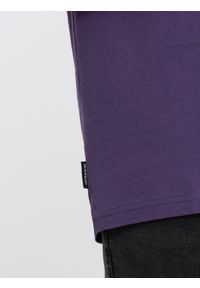 Ombre Clothing - Męski klasyczny bawełniany T-shirt BASIC - fioletowy V9 OM-TSBS-0146 - XXL. Kolor: fioletowy. Materiał: bawełna. Styl: klasyczny #4