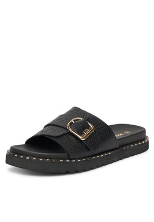 MEXX Klapki MX/019C-HY Czarny. Kolor: czarny. Materiał: skóra