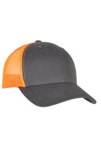 FLEXFIT - Dwukolorowa Czapka Trucker Retro. Kolor: wielokolorowy, pomarańczowy, szary. Styl: retro