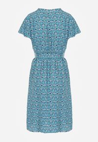 Renee - Niebieska Letnia Sukienka Kopertowa Wiązana w Pasie z Wiskozy Meridase. Kolor: niebieski. Materiał: wiskoza. Sezon: lato. Typ sukienki: kopertowe #4