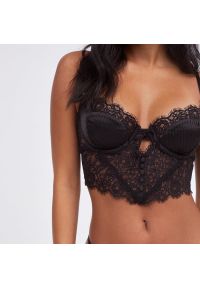 Intica - Koronkowy biustonosz z delikatnymi detalami na co dzień i specjalne okazje Laken. Kolor: czarny. Materiał: koronka. Wzór: gładki, koronka #5