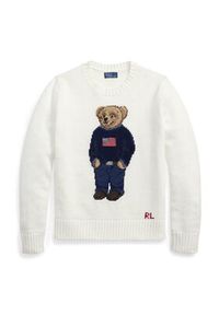 Polo Ralph Lauren Sweter 211978359001 Biały Relaxed Fit. Typ kołnierza: polo. Kolor: biały. Materiał: bawełna #4