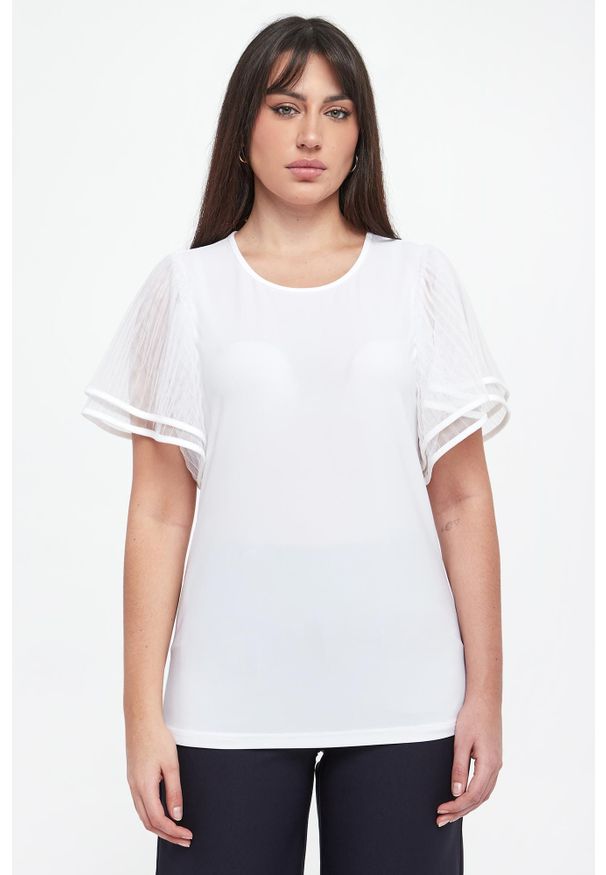 Joseph Ribkoff - Bluzka damska z tiulowymi rękawami JOSEPH RIBKOFF. Materiał: tiul