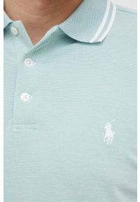 Polo Ralph Lauren polo męski kolor zielony z aplikacją. Typ kołnierza: polo. Kolor: zielony. Długość: krótkie. Wzór: aplikacja #5
