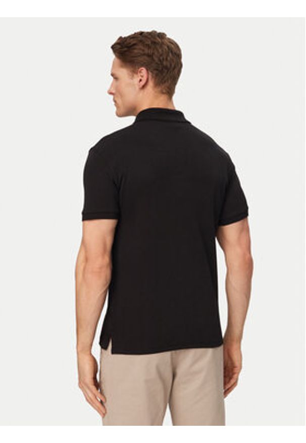 Calvin Klein Polo LV04LE255G Czarny Slim Fit. Typ kołnierza: polo. Kolor: czarny. Materiał: bawełna