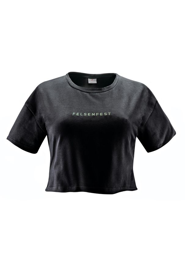 FELSENFEST - Crop-Top Damski Dont want your Beta. Okazja: na co dzień. Kolor: czarny. Materiał: lycra, bawełna. Wzór: nadruk. Sezon: lato. Styl: casual