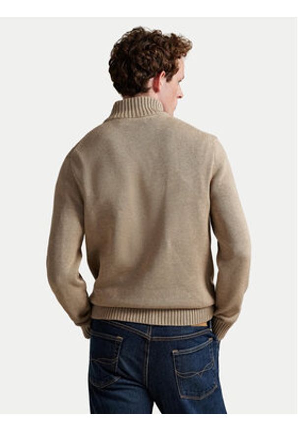 Polo Ralph Lauren Sweter 710859939510 Beżowy Regular Fit. Typ kołnierza: polo. Kolor: beżowy. Materiał: bawełna