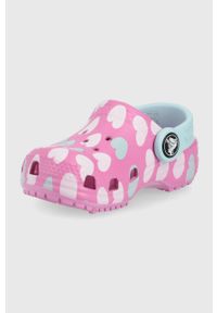 Crocs klapki dziecięce kolor różowy. Nosek buta: okrągły. Kolor: różowy. Materiał: materiał, guma #2