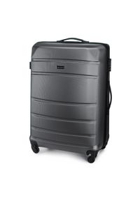 Wittchen - Duża walizka z ABS-u żłobiona szara. Kolor: szary. Materiał: guma. Styl: klasyczny #6