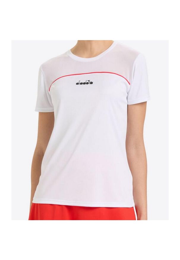 Koszulka tenisowa damska Diadora L. SS Core T-Shirt. Kolor: biały, wielokolorowy, czerwony. Sport: tenis