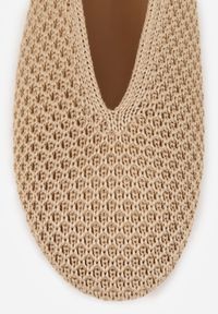 Born2be - Ciemnobeżowe Szydełkowe Balerinki VICES z Plecionki Wolfs. Okazja: na co dzień. Kolor: beżowy. Materiał: jeans, materiał. Szerokość cholewki: normalna. Styl: casual, elegancki #4
