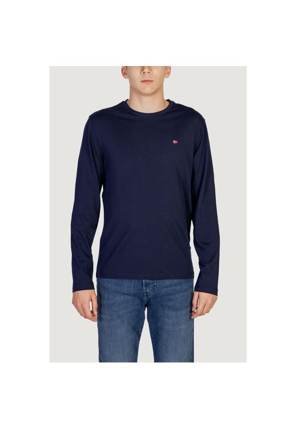 Napapijri - Koszulka z długim rękawem Mężczyzna NAPAPIJRI SALIS LS 1. Kolor: niebieski. Materiał: bawełna. Długość rękawa: długi rękaw. Długość: długie